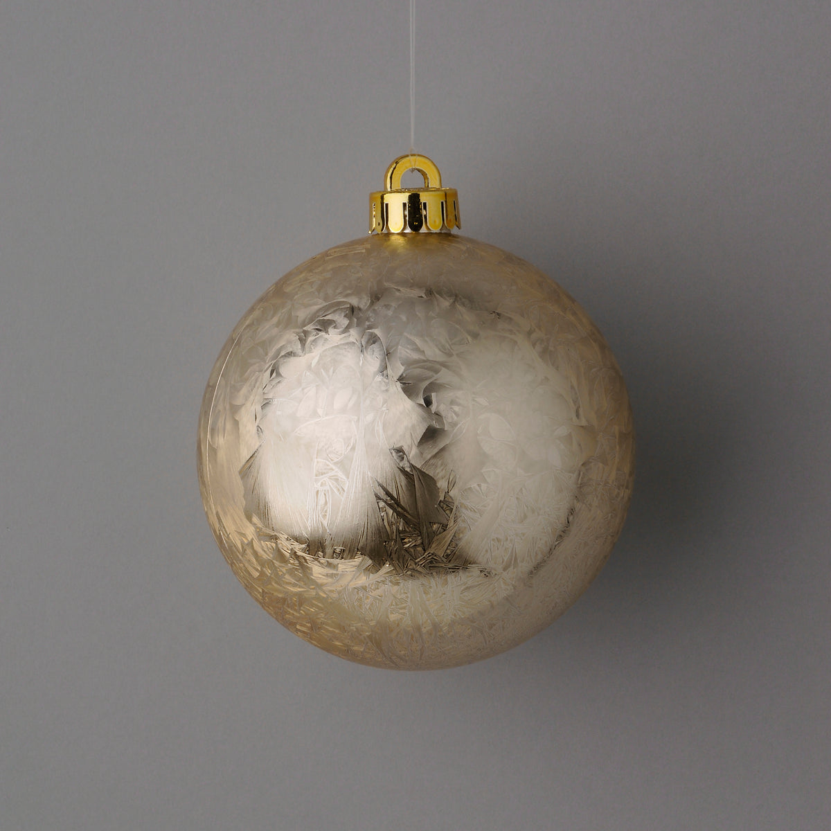 120MM Champagne With Frosted Finish Ball Ornament