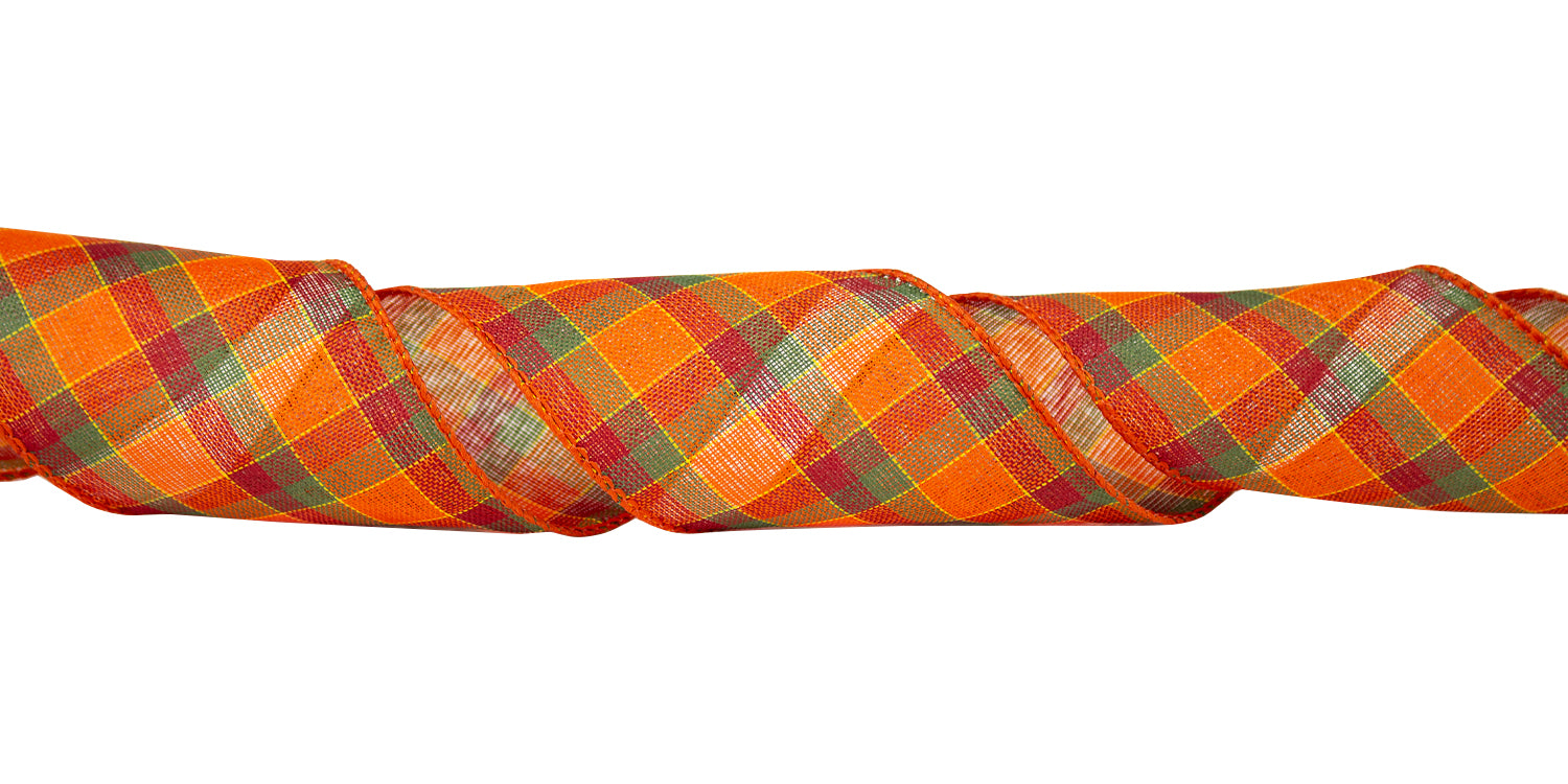 #9 Harvest Plaid Wired Ribbon, 50-Yards
