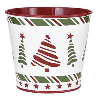 5" Xmas Tree Design Metal Pot
