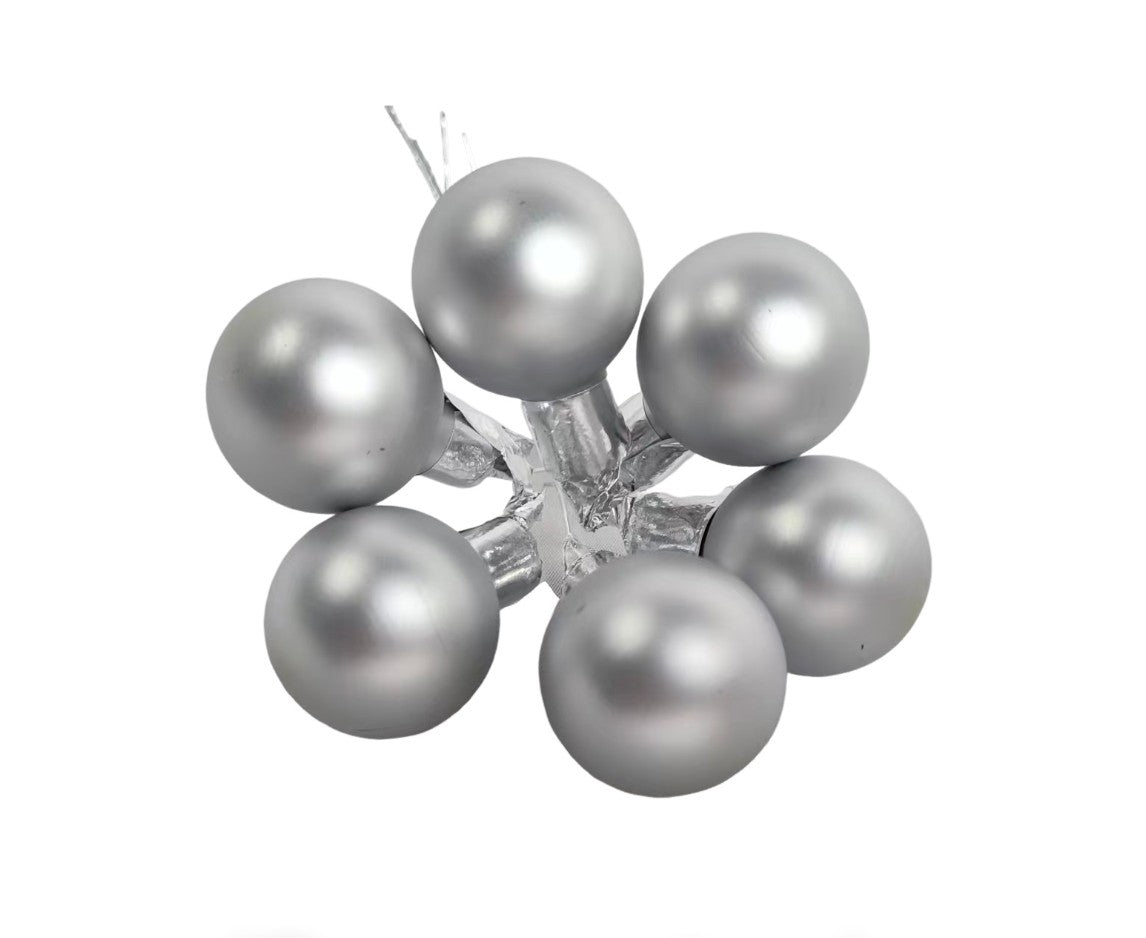 XMAS-BALL MATTE 40MM SILVER W7774-D
