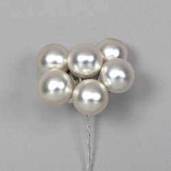 50mm Silver Matte Glass Christmas Ball with Matte Finish & Matching Color Wire Stem, #20 Gauge, 24-Box