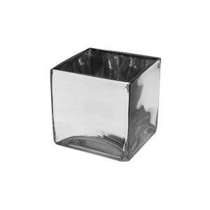 5 Silver Mirror Glass Cube