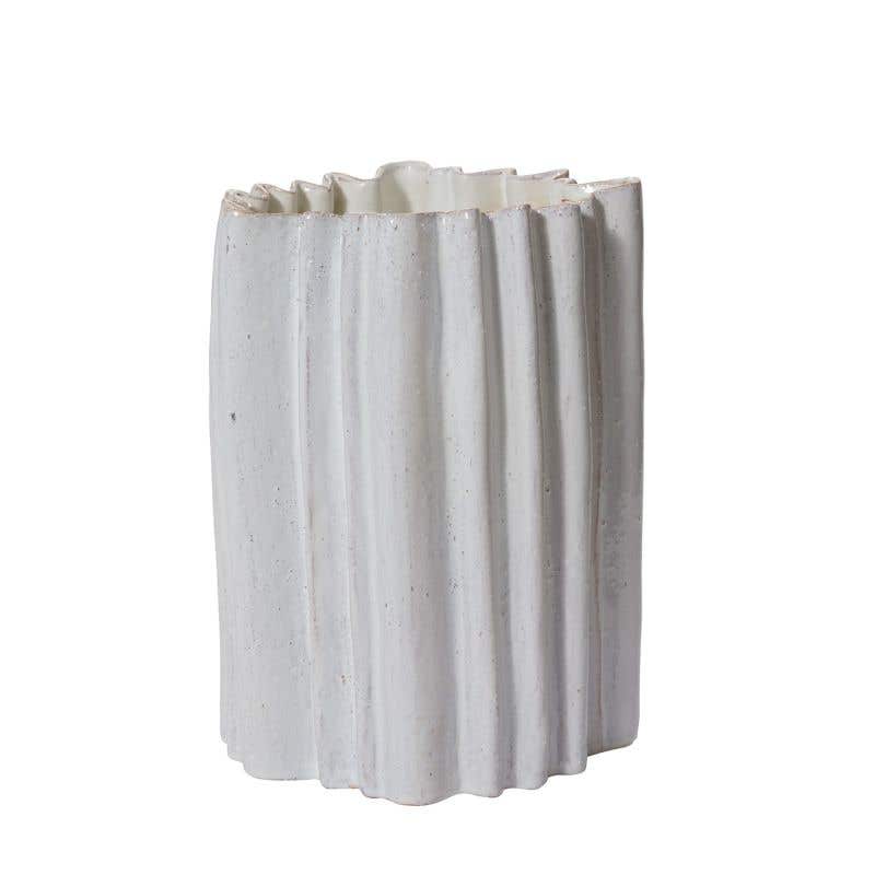 11 x 9.5x 15 White Artemis Ceramic Vase