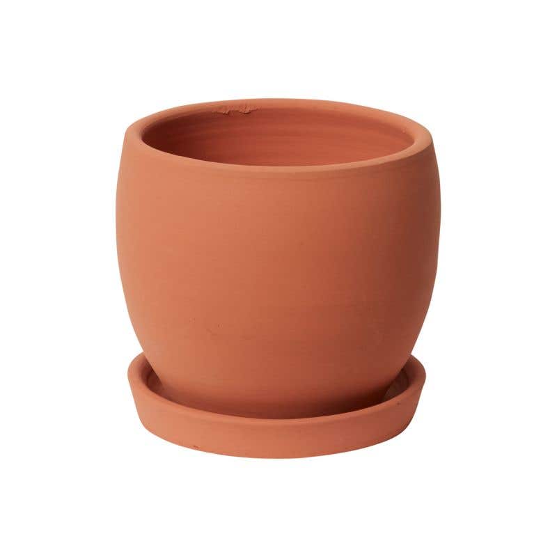 7.25x6.75 Orange Baden Ceramic Pots, 8