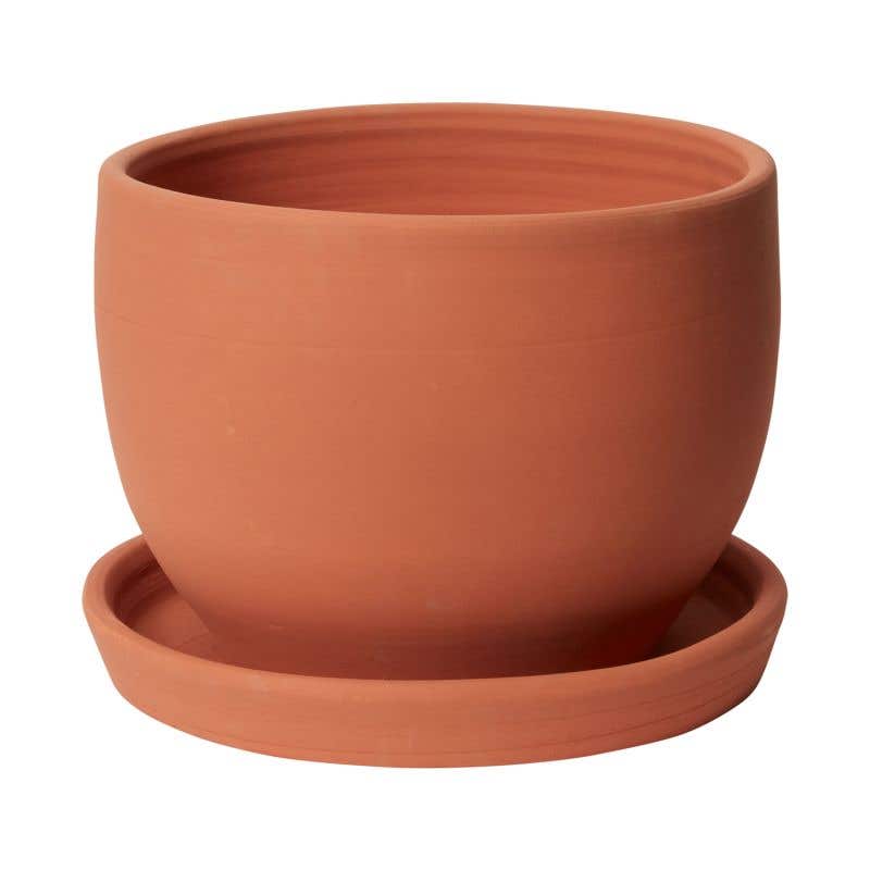 14.25 x 14.5 Orange Baden Ceramic Pot