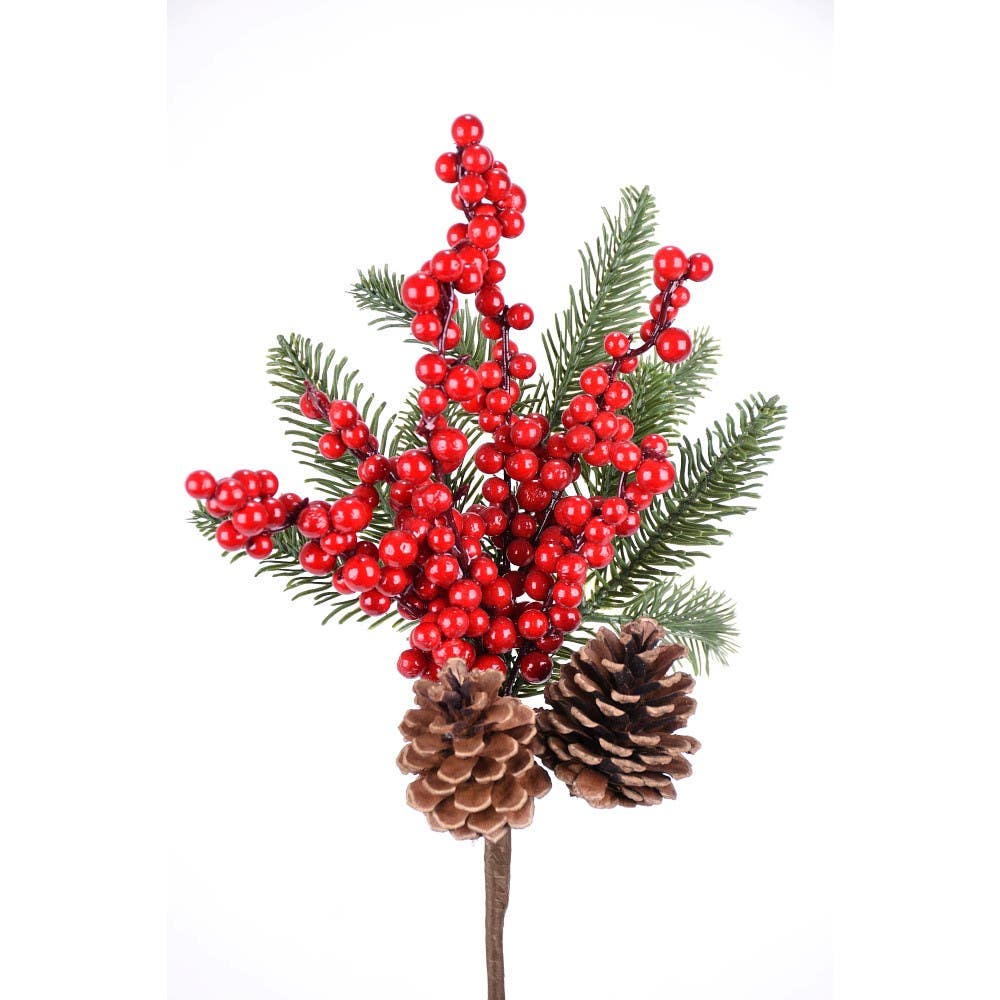 13 Pine, Berry and Pinecone Spray