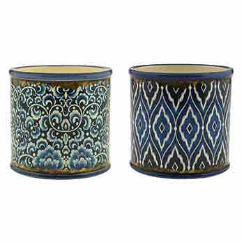 5 Blue Mosaic Ceramic Pot