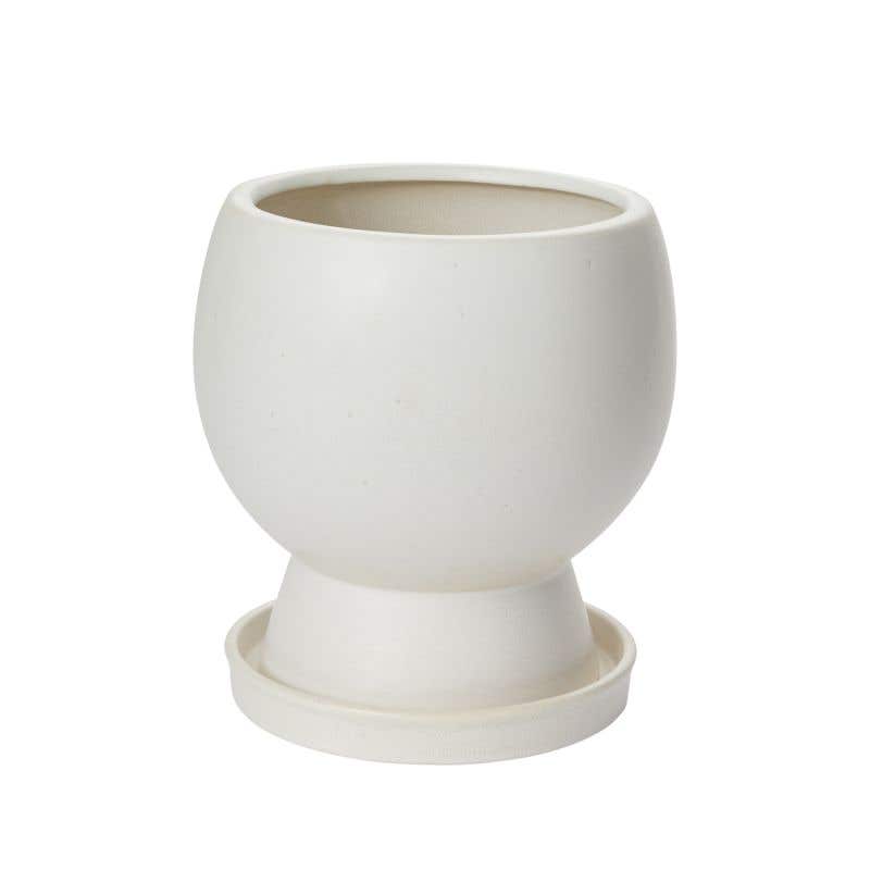 9 x 8.75 x 10.25 White Bosky Pot
