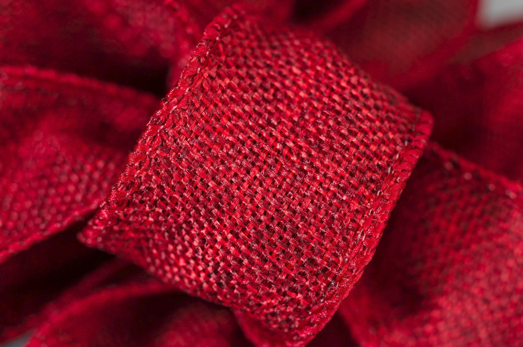 #9 Cranberry Faux Burlap Ribbon, 50-Yds