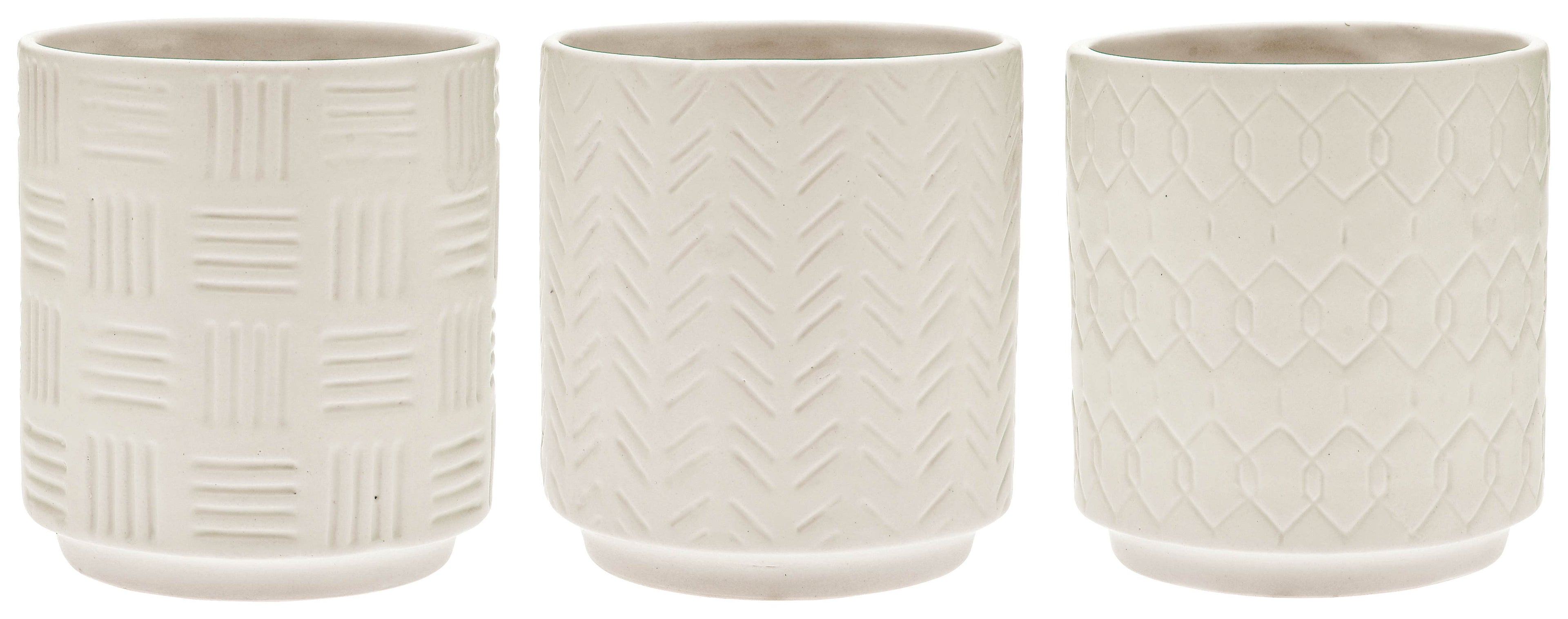 4.5 Assorted Round Ceramic White Pot