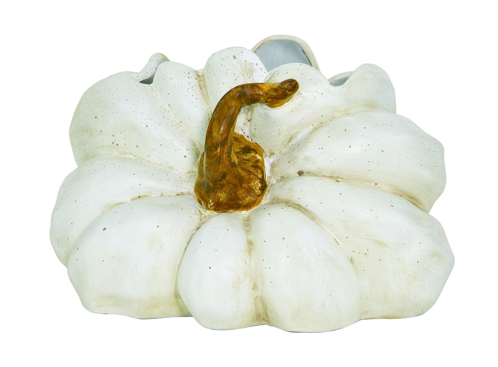 White Ceramic Pumpkin on Side