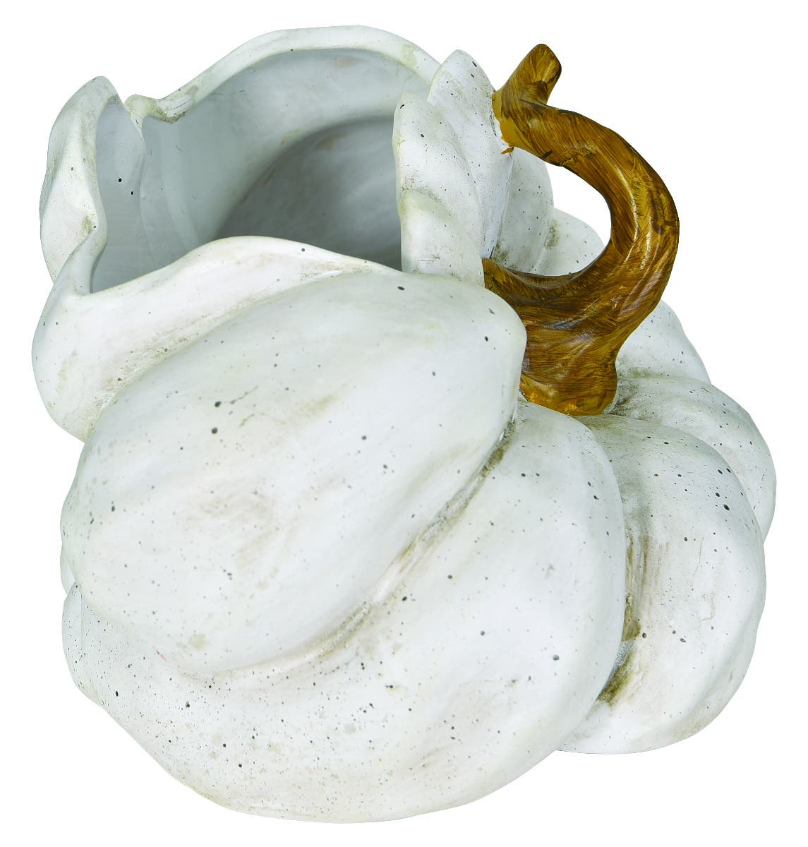 White Ceramic Pumpkin on Side
