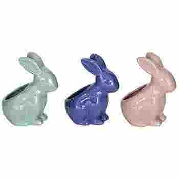 6.75 Assorted Easter Bunny Ceramic Pot