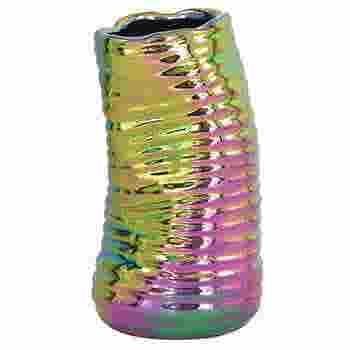 6 Iridescent Rainbow Ceramic Vase