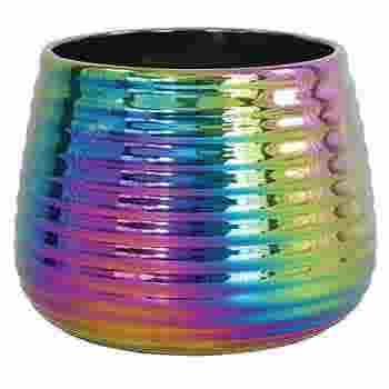 6 Iridescent Rainbow Ceramic Pot