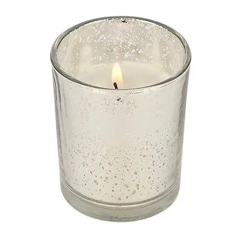 2 Silver Prefilled Glass Votives, 25
