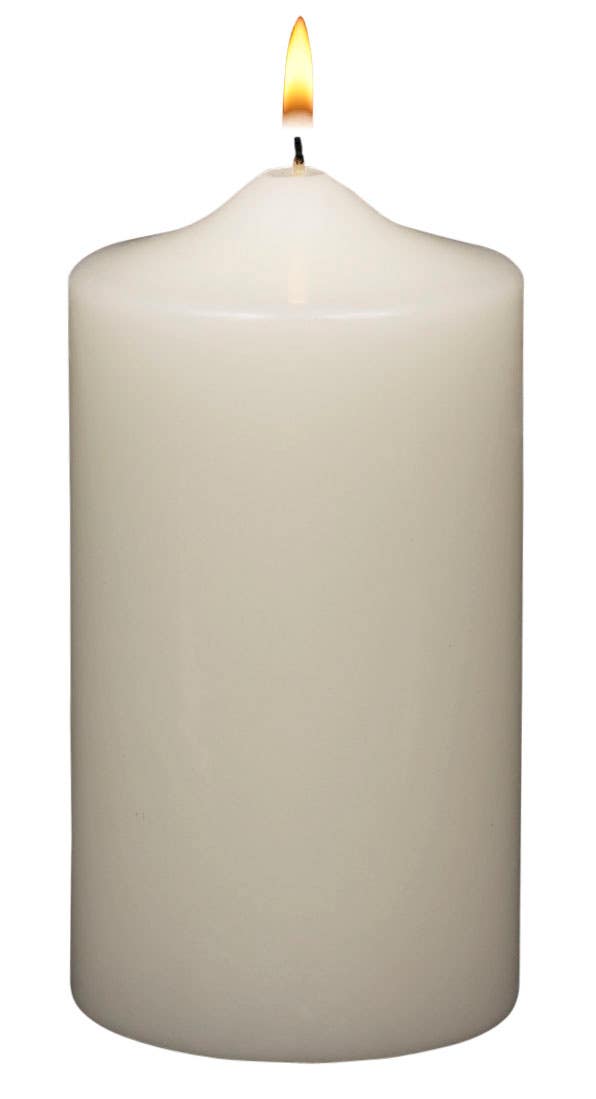 3 x 12 Wrapped Ivory Pillar Candle