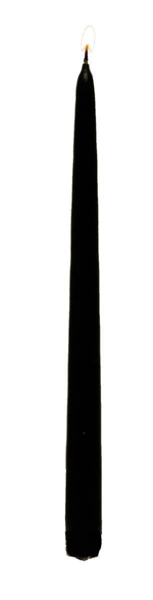 12 Wrapped Black Taper Candles, 12-Box