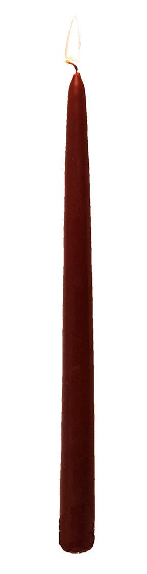 12 Wrapped Burgundy Taper Candles, 12