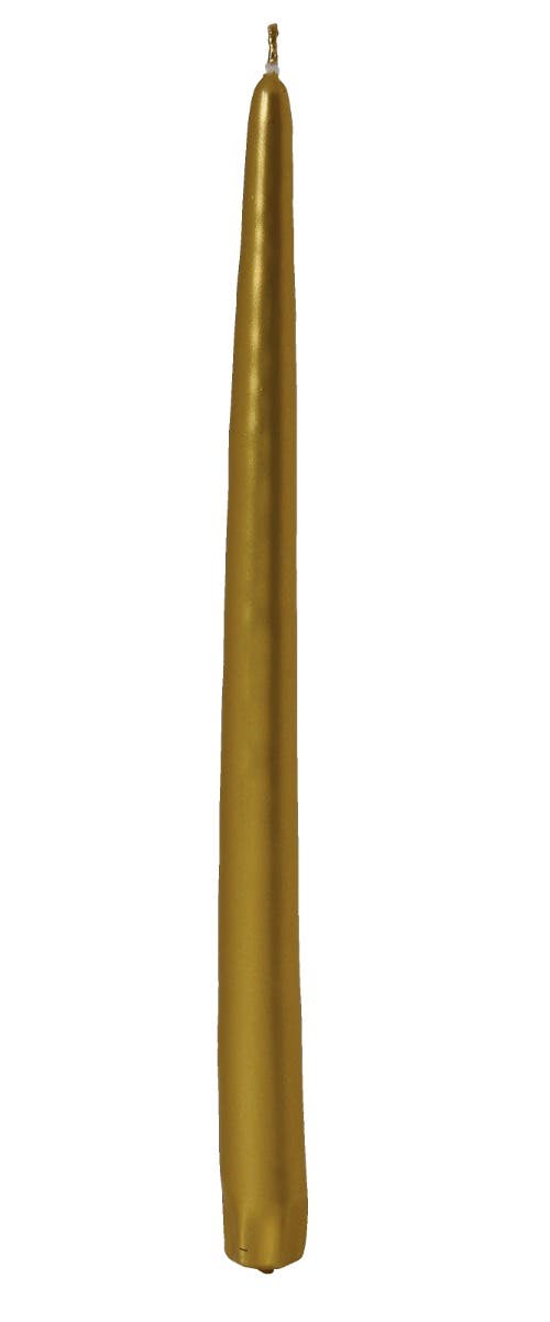12 Metallic Gold Tapers Candles, 12-Box
