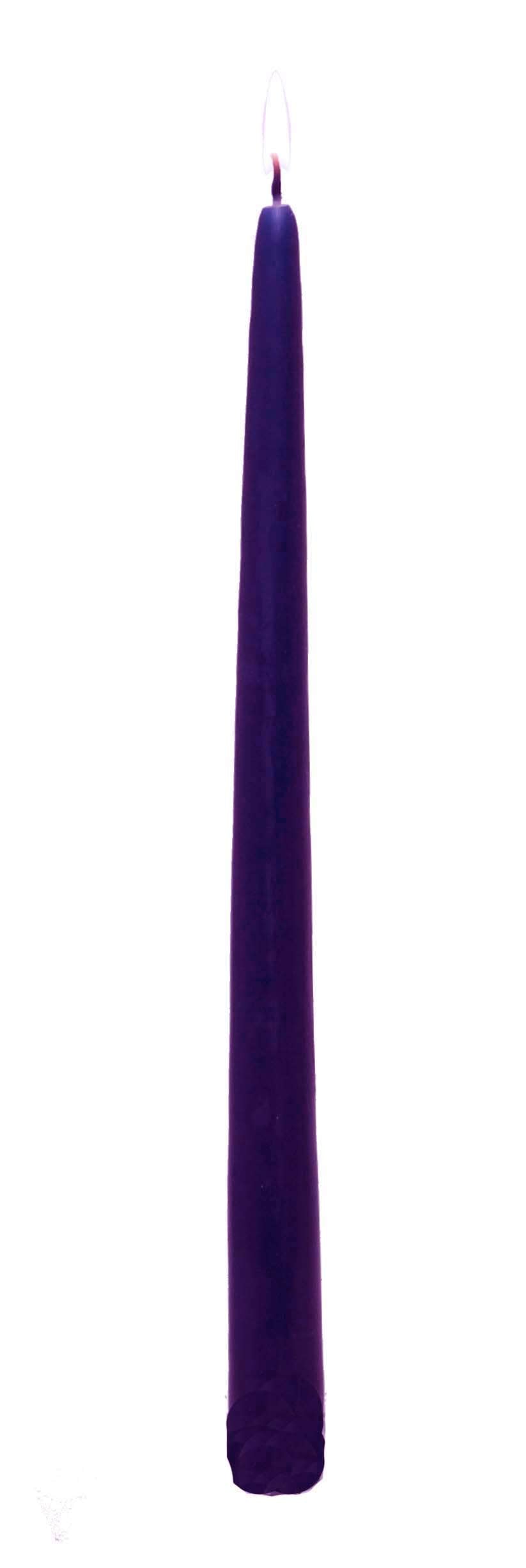 12 Wrapped Purple Taper Candles, 12-Box