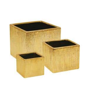 6.25 x 6.25 Gold Etched Ceramic Cube