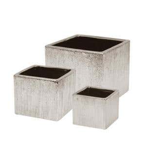 4 x 4 Silver Etched Ceramic Cube