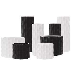 8x6.75 Satin White Ceramic Cylinder