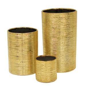 5 x 8 Gold Etched Ceramic Cylinder
