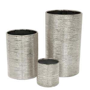 4 x 6 Silver Etched Ceramic Cylinder