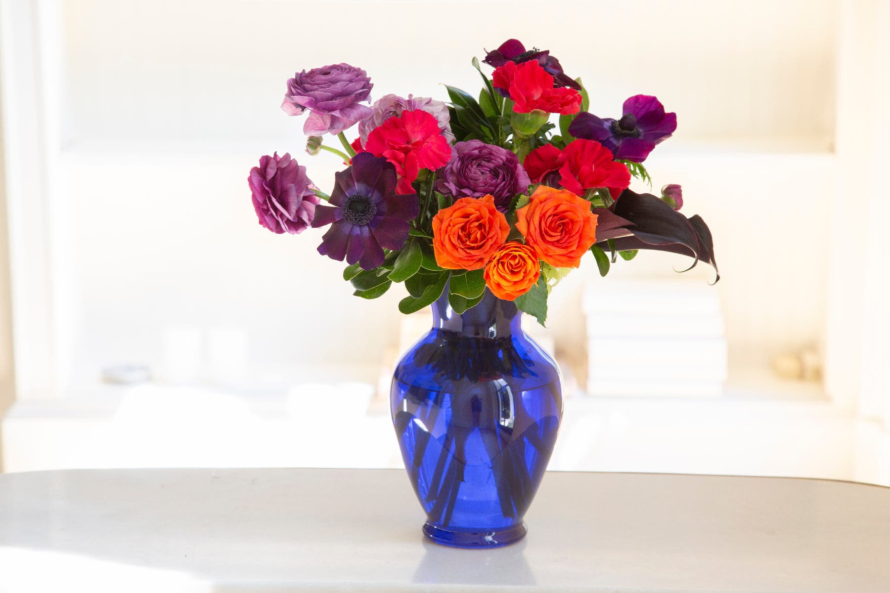 8.75 Cobalt Glass Garden Vases, 6-Case