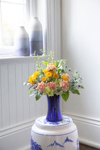 8 Cobalt Glass Gathering Vases, 6-Case