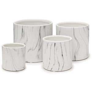 5.5 x 5 White Marble Ceramic Cylinder