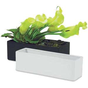 12 x 4 Satin White Ceramic Planter