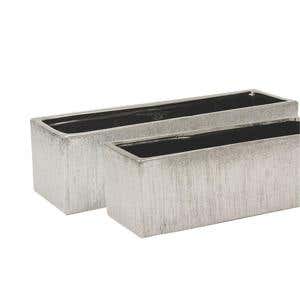 4 x 12 Silver Etched Ceramic Planter