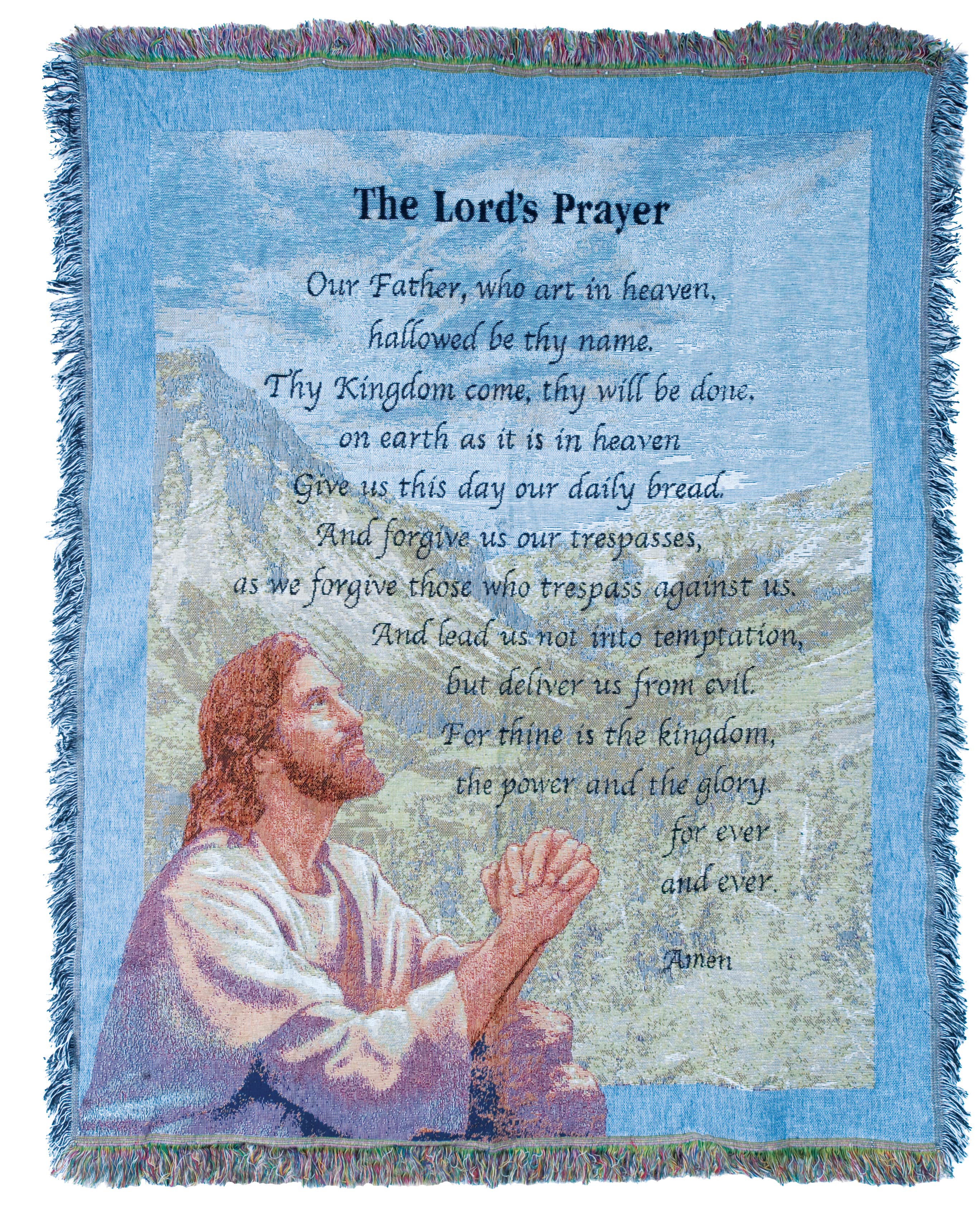4 x 5' Multi Color Lord's Prayer Blanket