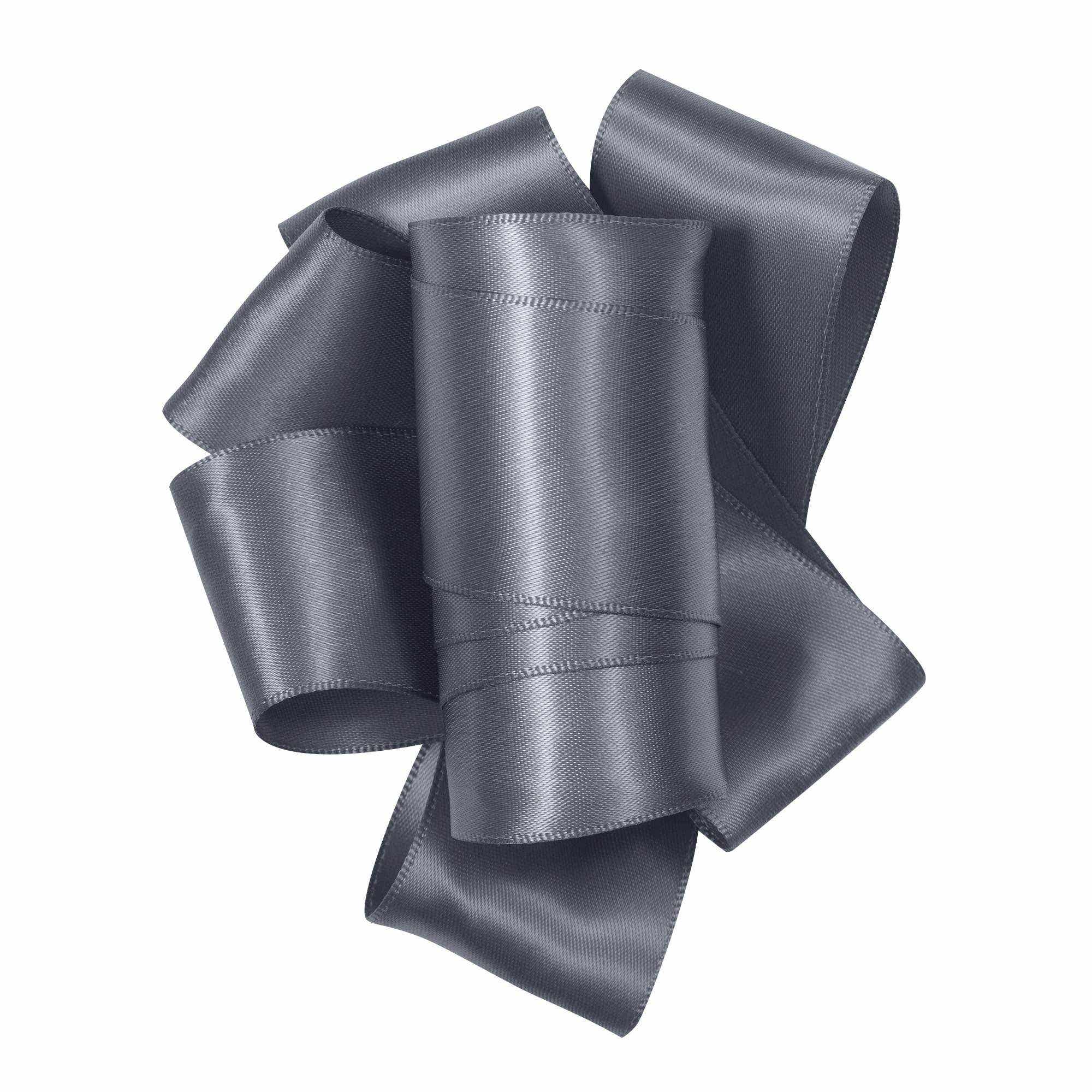 #9 Gray Double Face Satin Ribbon, 50-Yds