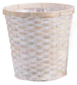 8 Whitewash Bamboo Pot Cover