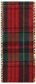 #9 Red/Gold Plaid Ribbon, 50-Yards