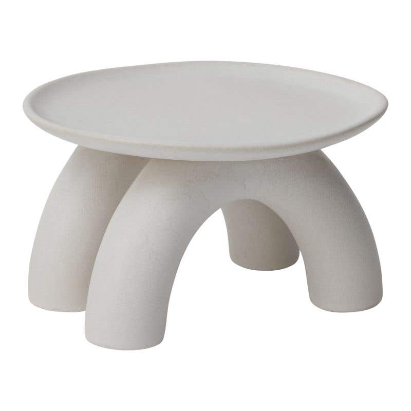 10.25 x 6 White Echo Footed Saucers, 4