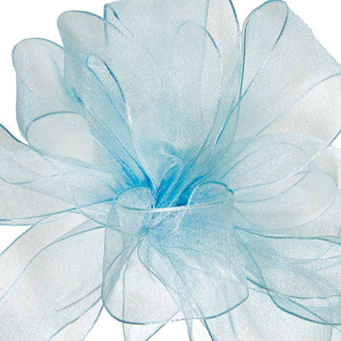 #3 Light Blue Sheer Wired Ribbon, 25Yds