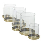 Gold Enlighted Metal Candleholders, 4