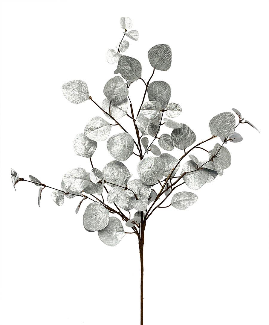 31 Silver Metallic Eucalyptus Spray