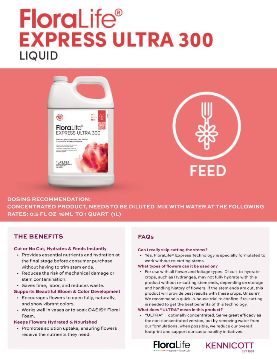 1 Gal Floralife Express Ultra 300 Liquid Product Guide