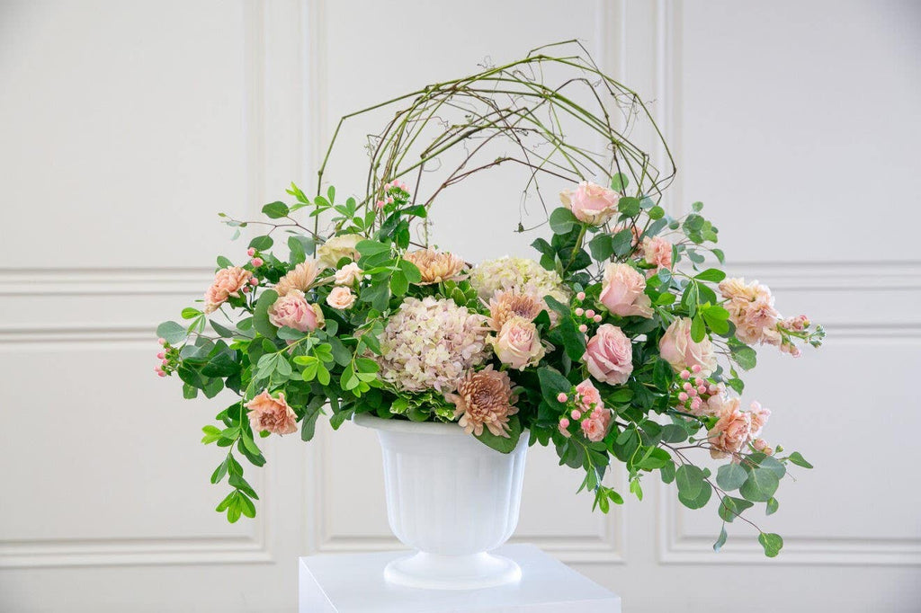9.625 White Pedestal Urns, 12 Case