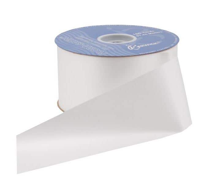 #40 White Satin Ribbon, 100-Yards