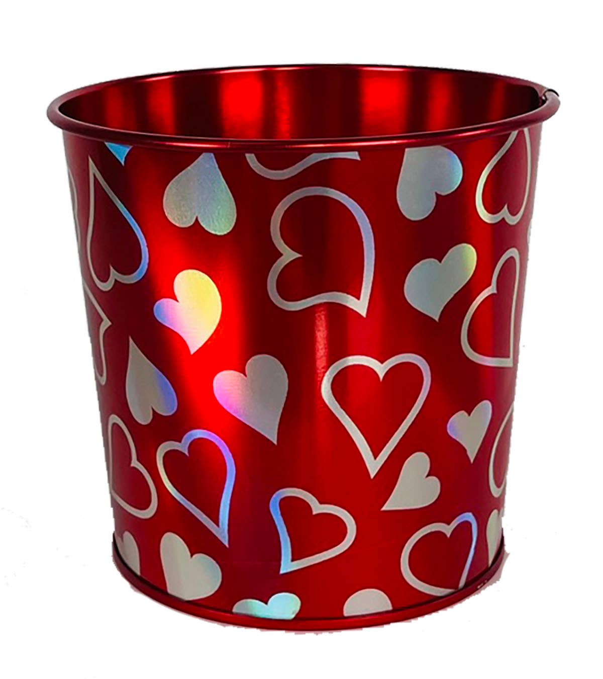 4.5 x 4 Red/White Floating Hearts Pot