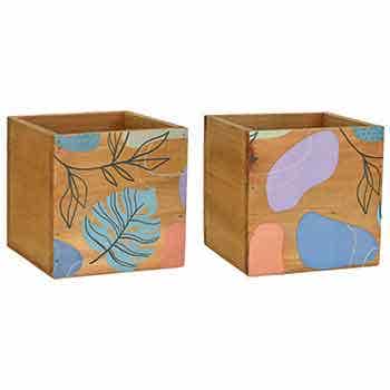 5 Violet Color Cube Floral Design