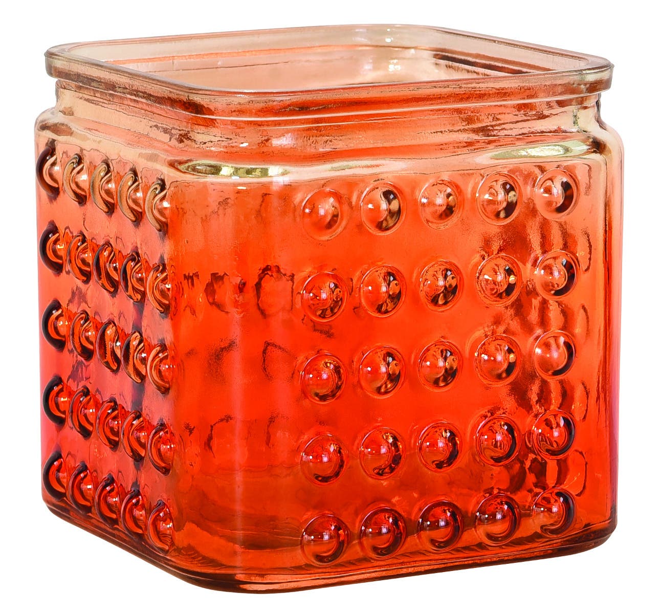 4.75 Orange Ombre Hobnail Cube