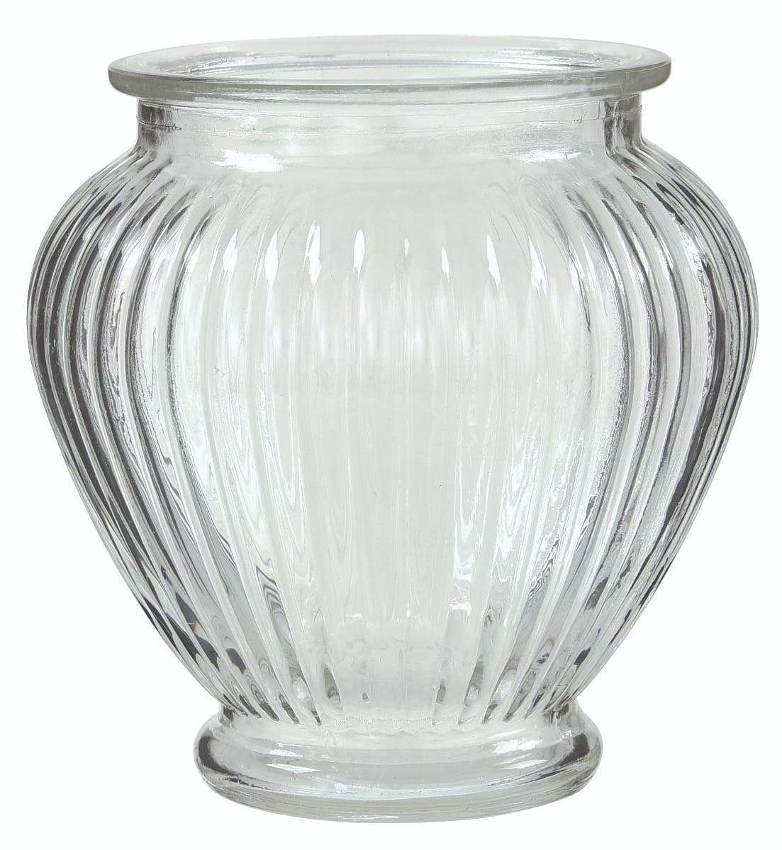 6 Clear Glass Ginger Vase